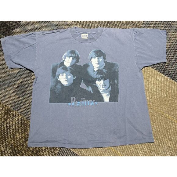 Vintage The Beatles Shirt Men’s XL All Over Print Beatles Big Graphic Rare - Picture 1 of 7